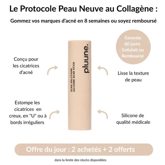 Stick réparateur au silicone médical Pluune pour cicatrices et acné